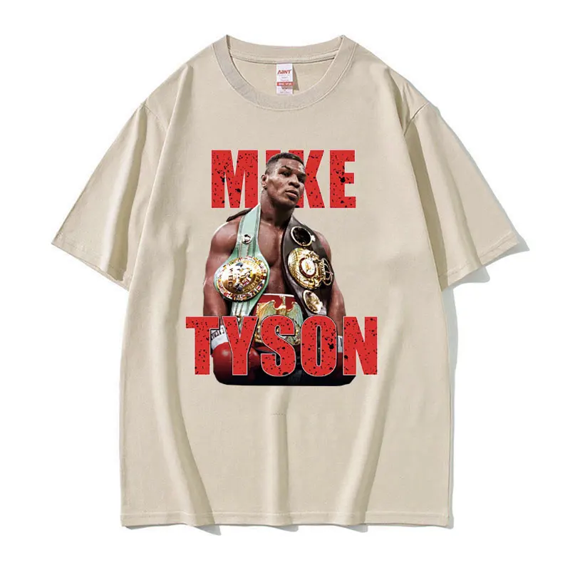 Boxing King Mike Tyson Graphic T Shirts Men\'s Fashion Vintage Oversized T-shirt Male 100% Cotton High Quality T Shirt Streetwear