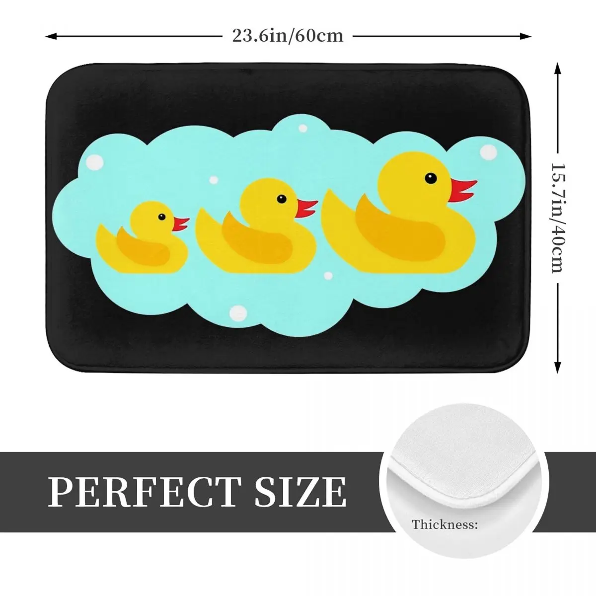 Bath Mat Kitchen Shower Door Yellow Bathtime Rubber Ducks Family Foot Mat Cartoon Toilet Pad Fast Dry Anti Slip Bathroom Mats