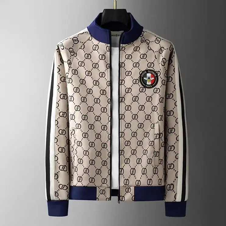 

Весенний повседневный костюм, мужской свитер на молнии, куртка с воротником-стойкой, спортивный корсет, брюки, комплект из двух предметов