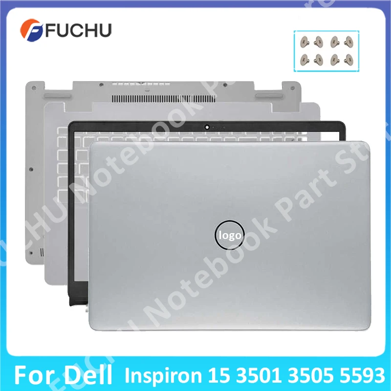 

Laptop Case for Dell Inspiron 15 3501 3500 5593 LCD Back Cover Front Bezel Palmrest Bottom Case Hinges 032TJM 0V5JHC 15.6 Inch