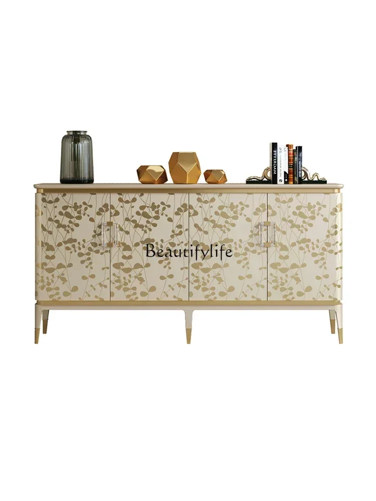 

23American Light Luxury Gradient Solid Wood Storage Cabinet Modern Minimalist High-End Entrance Decoration CabinetL