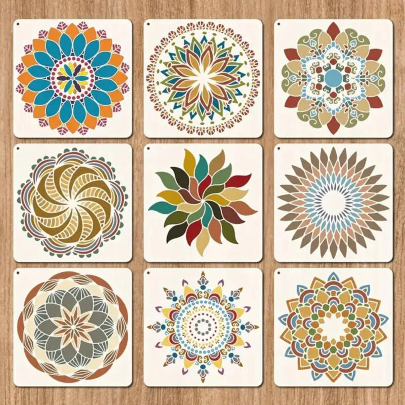 30.5*30.5cm PET Mandala Stencils DIY Walls Painting Scrapbook Diary Coloring Embossing Album Decoration Journal Crafts Template