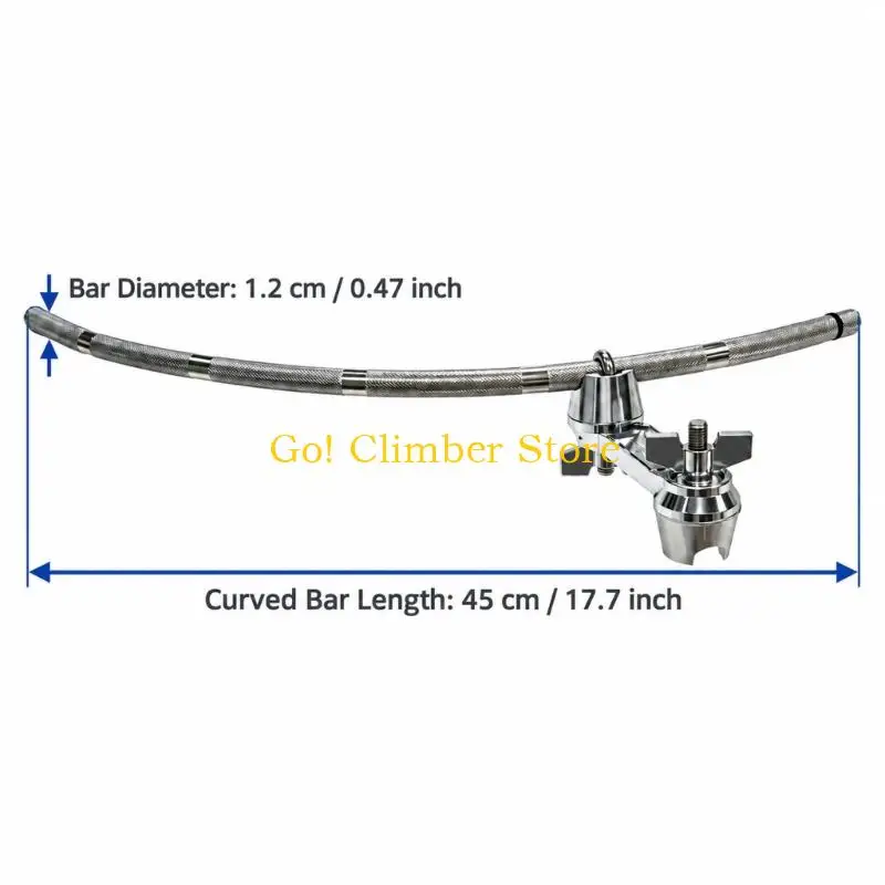 Q84C Drum Set Cymbal Holder with Hand-Turn Wing-Screw Fasteners, Textured Curved Rod and Zinc Alloy Clamp Assembly Hardware
