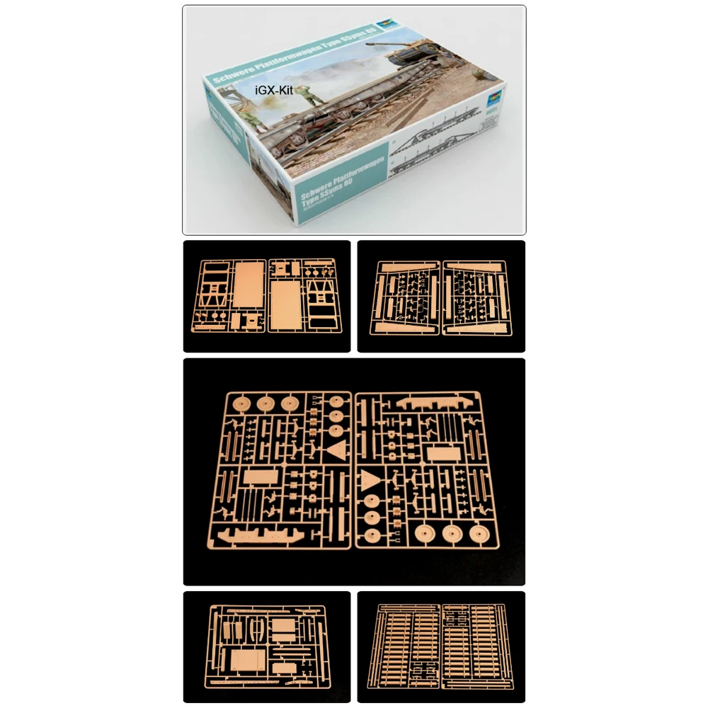 

Trumpeter 00221 1:35 Scale Germany 80 Ton Railway Wagon Pallet Truck Static Military Plastic Assembly Model Toy Building Kit