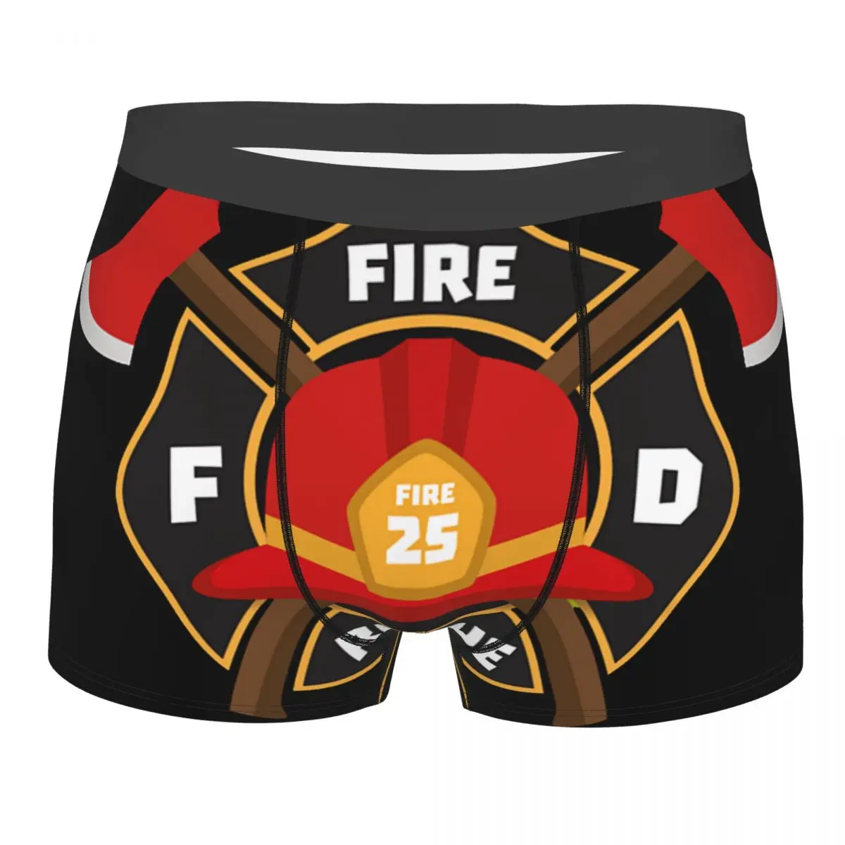 Male Funny Funny Firefighter Underwear Fire Rescue Fireman Boxer Briefs Breathable Shorts Panties Underpants