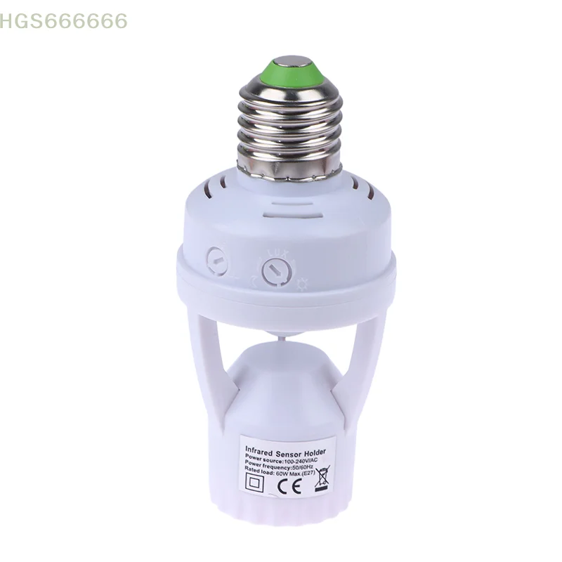 1Pc AC100-240V E27 LED Lampe Basis Intelligente Schalter Glühbirne Lampe Halter Sockel Konverter Mit PIR Motion Sensor