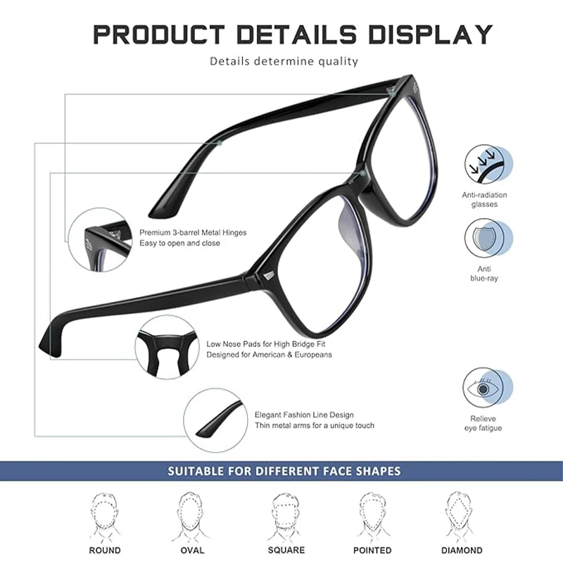 Fashion Anti-Blue Light Reading Glasses Ultra-Light Eye Protection Readers Eyewear Unisex Elegant Comfortable Presbyopia Glasses image 5