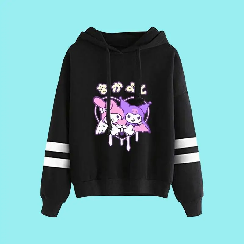 

2025 Kuromi New Style Spring Autumn Animation Hoodies Casual Clothes Tops Sanriou Sports Fashion Soft Comfort Hooded Sweatshirt