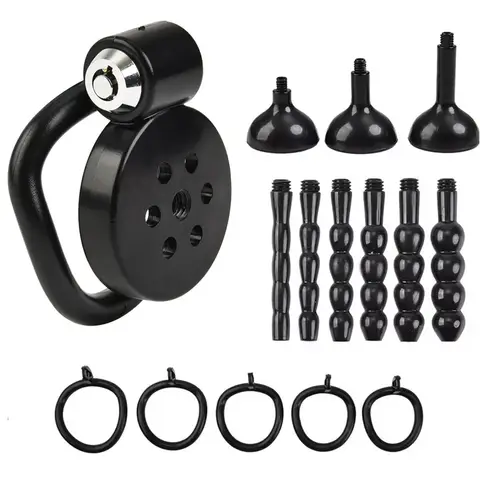 Male Penis Chastity Cage Set Small Chastity Cage 5 Cock Rings With Urethral Sound Plug Penis Bondage Slave Man Sex Toy