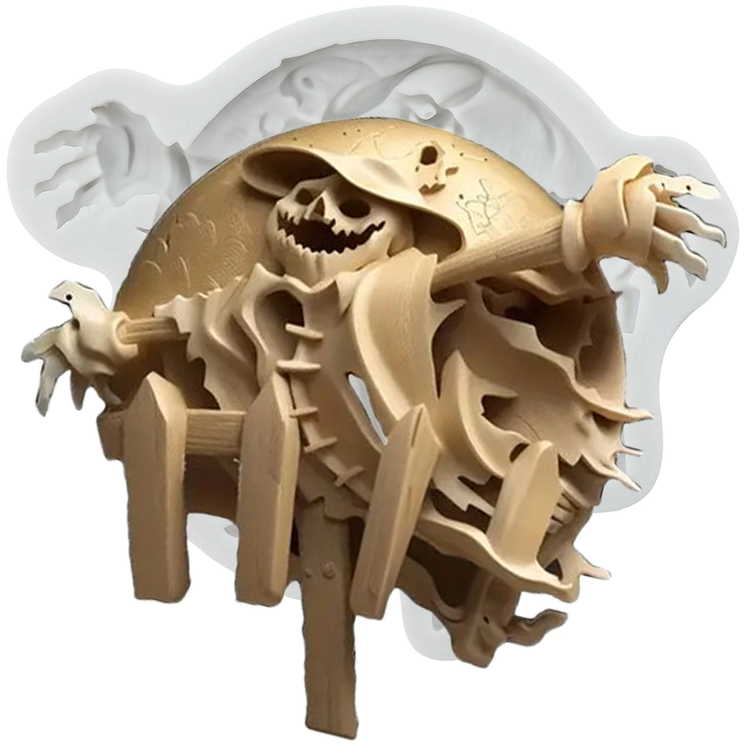 

Halloween Pumpkin Silicone Molds Scarecrow Fondant Cake Decorating Tools Cupcake Topper Candy Craft Gum Paste Polymer Clay