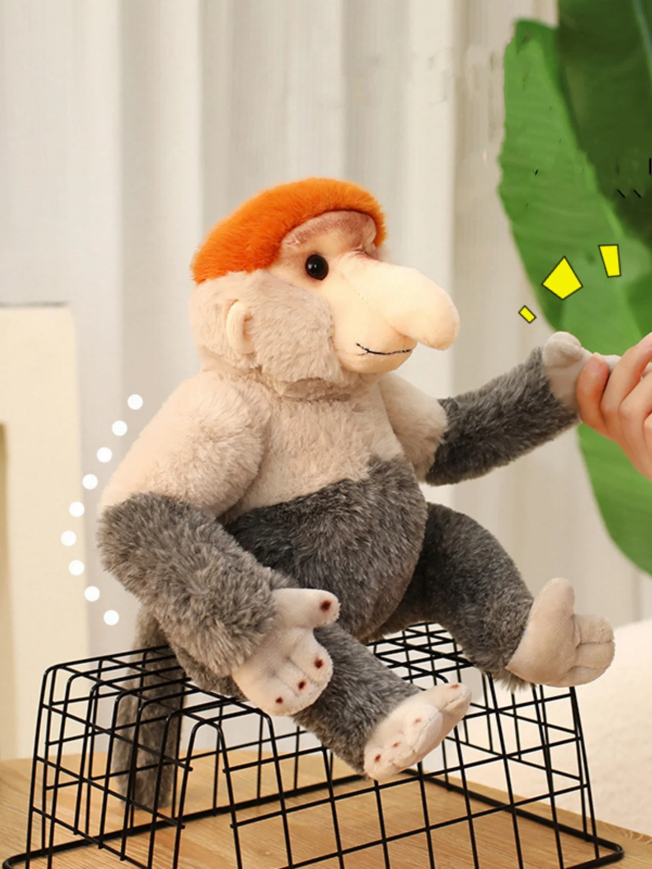 

Мягкая плюшевая кукла Proboscis Monkey, милый исцеляющий компаньон, игрушка в виде животного, дизайн с блокировкой цвета, забавный подарок для домашнего магазина