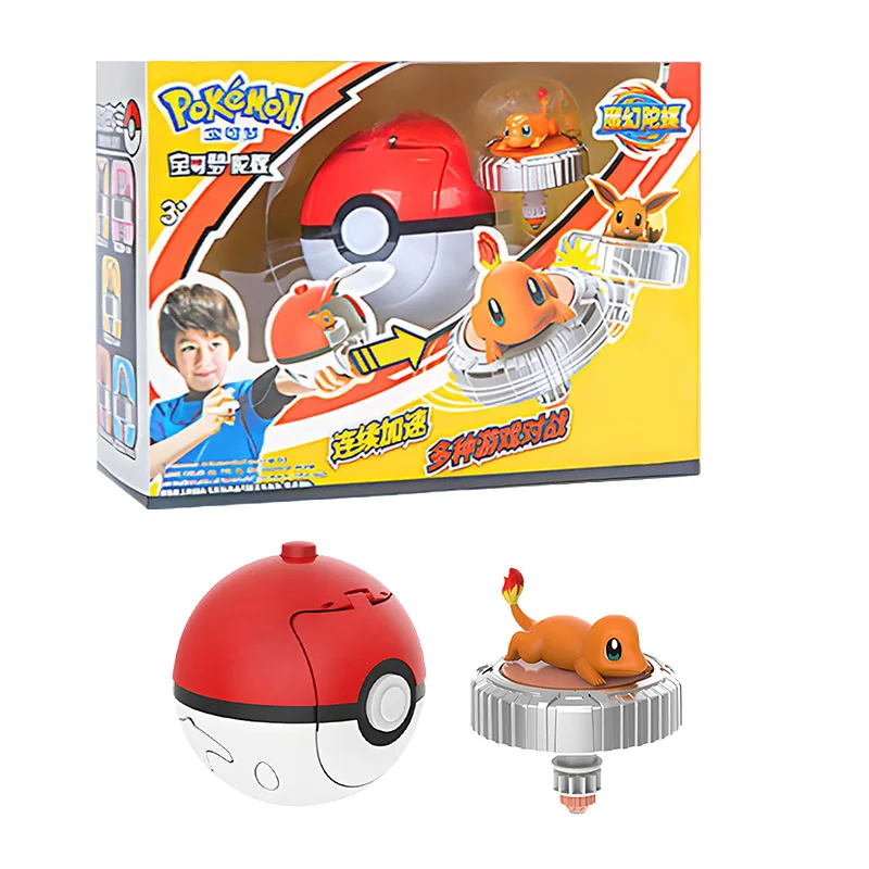 Pokemon Draaiende Bal Speelgoed Actiefiguur Originele Pikachu Charmander Squirtle Mew Eevee Box Gyro Spin Battle Game Poke Kind