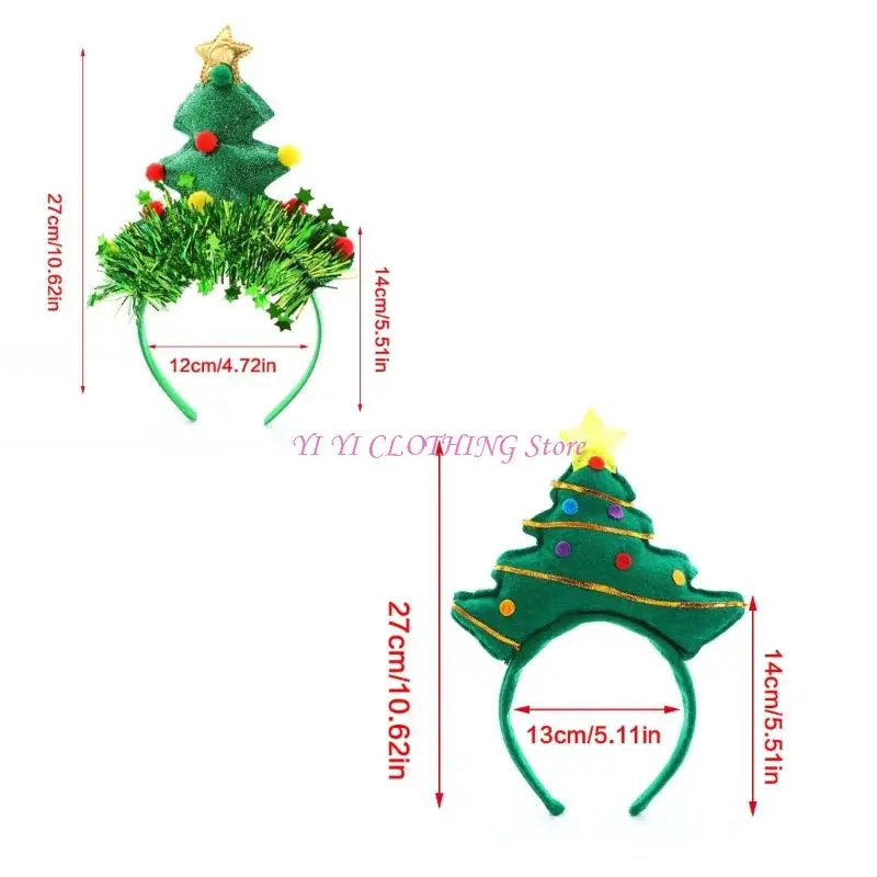 N5KF عصابات رأس عيد الميلاد المصنوعة من القماش القابل لإعادة الاستخدام للأطفال والكبار لتزيين تجمعات الأسرة