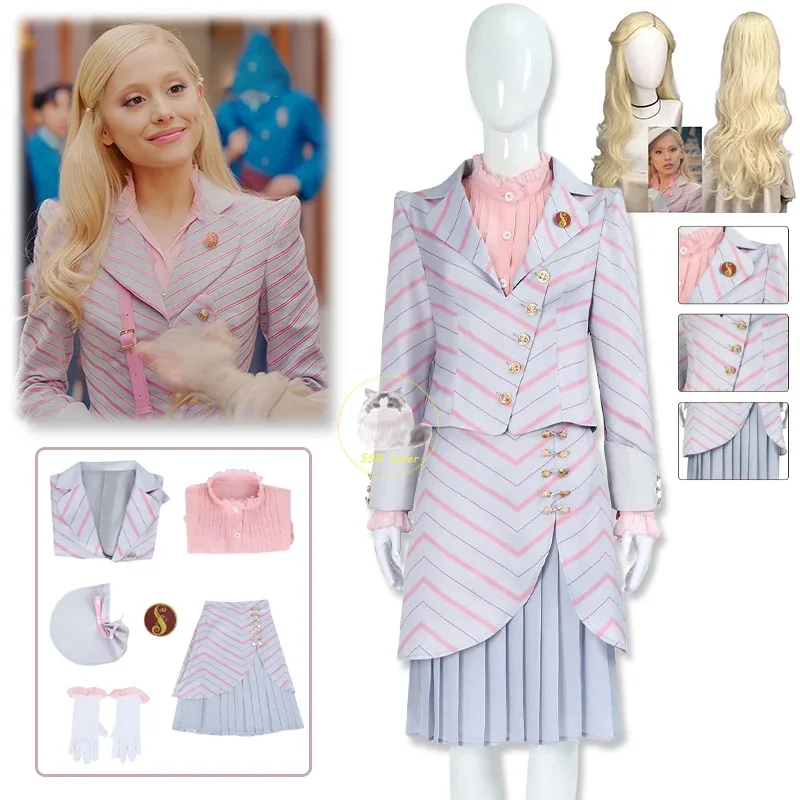 Sky01 فيلم الشريرة تأثيري الساحرات غليندا إلفابا الملابس تأثيري ازياء غليندا الوردي زي مدرسي دعوى الملابس ل HallWd01 @