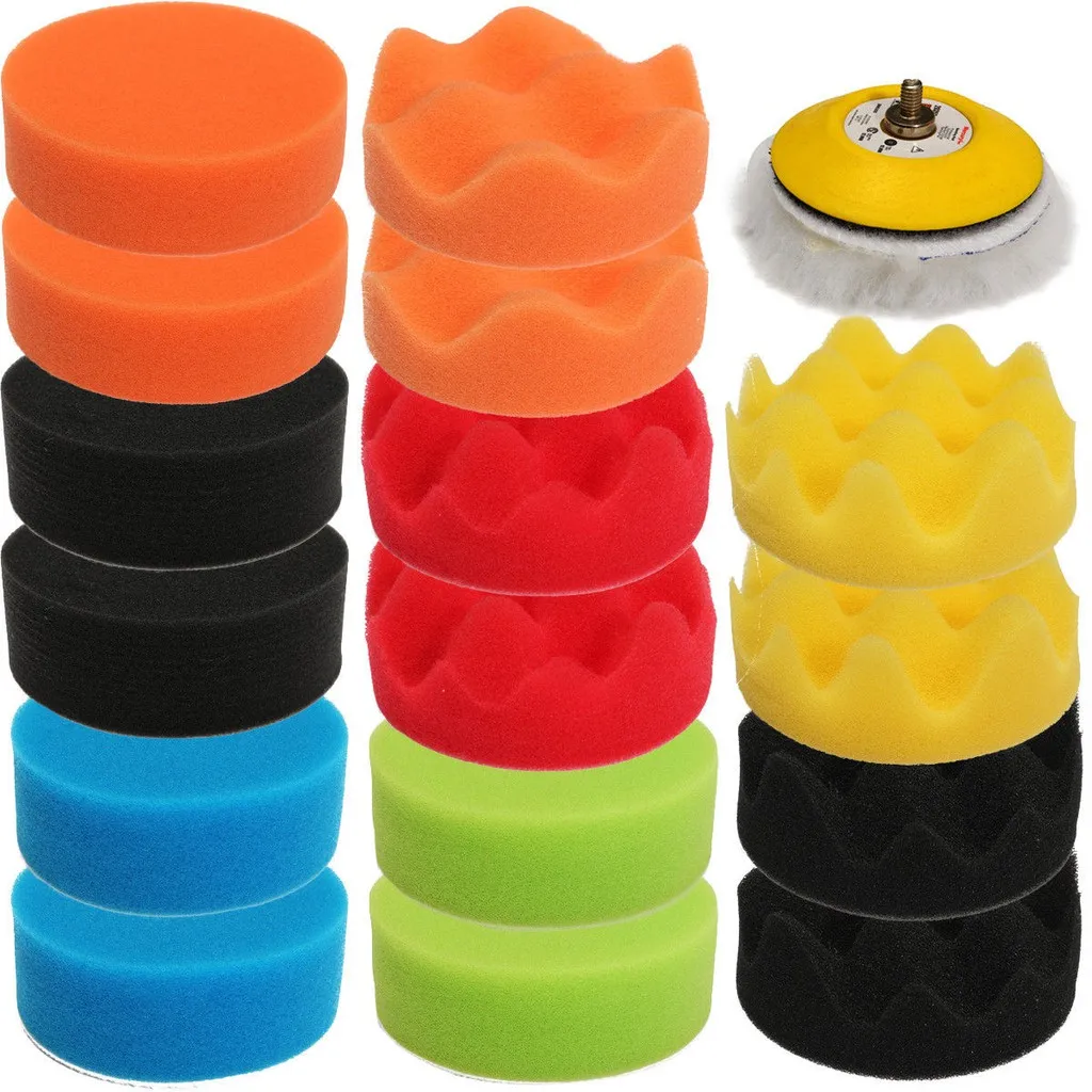 18 قطعة 3 "80 مللي متر سيارة الصبح تلميع القرص إطارات لامعة الإسفنج التلميع لوحة تلميع عدة مجموعة لسيارة الملمع ث/5/16 موضوع الوسادة #2