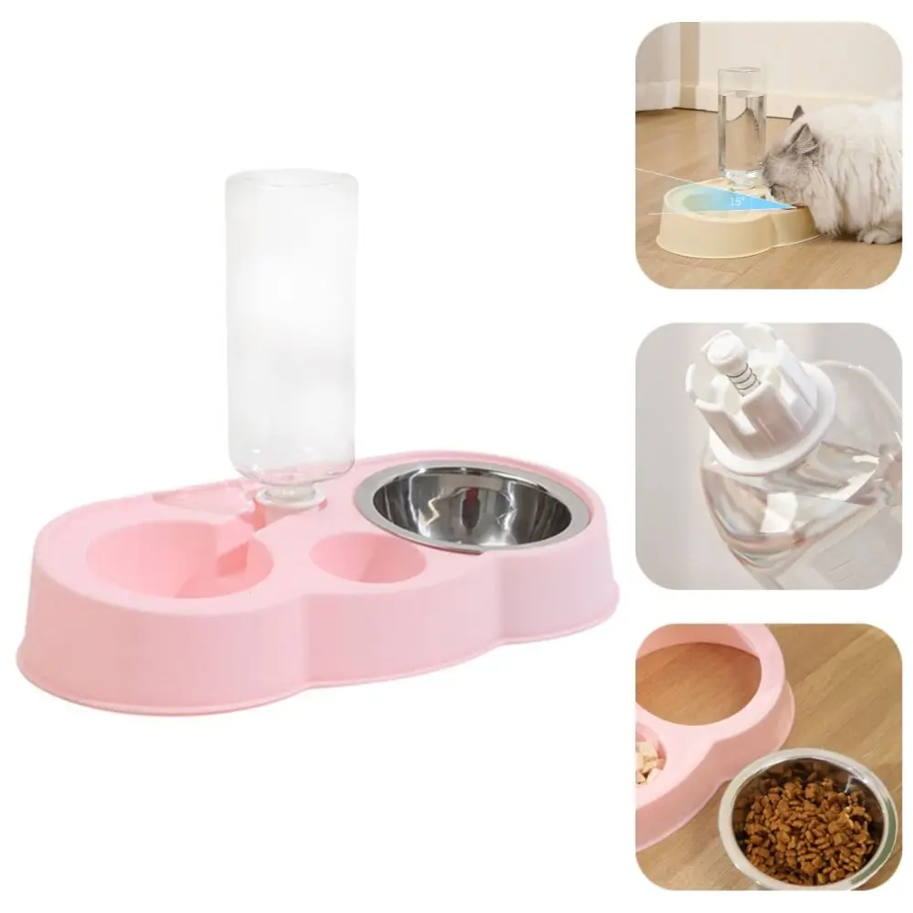 

2-in-1 Dog Cat Food Container Removable Large Capacity Pet Feeder Dish Anti-overturning Cervical Spine Protection Cat Food Bowl