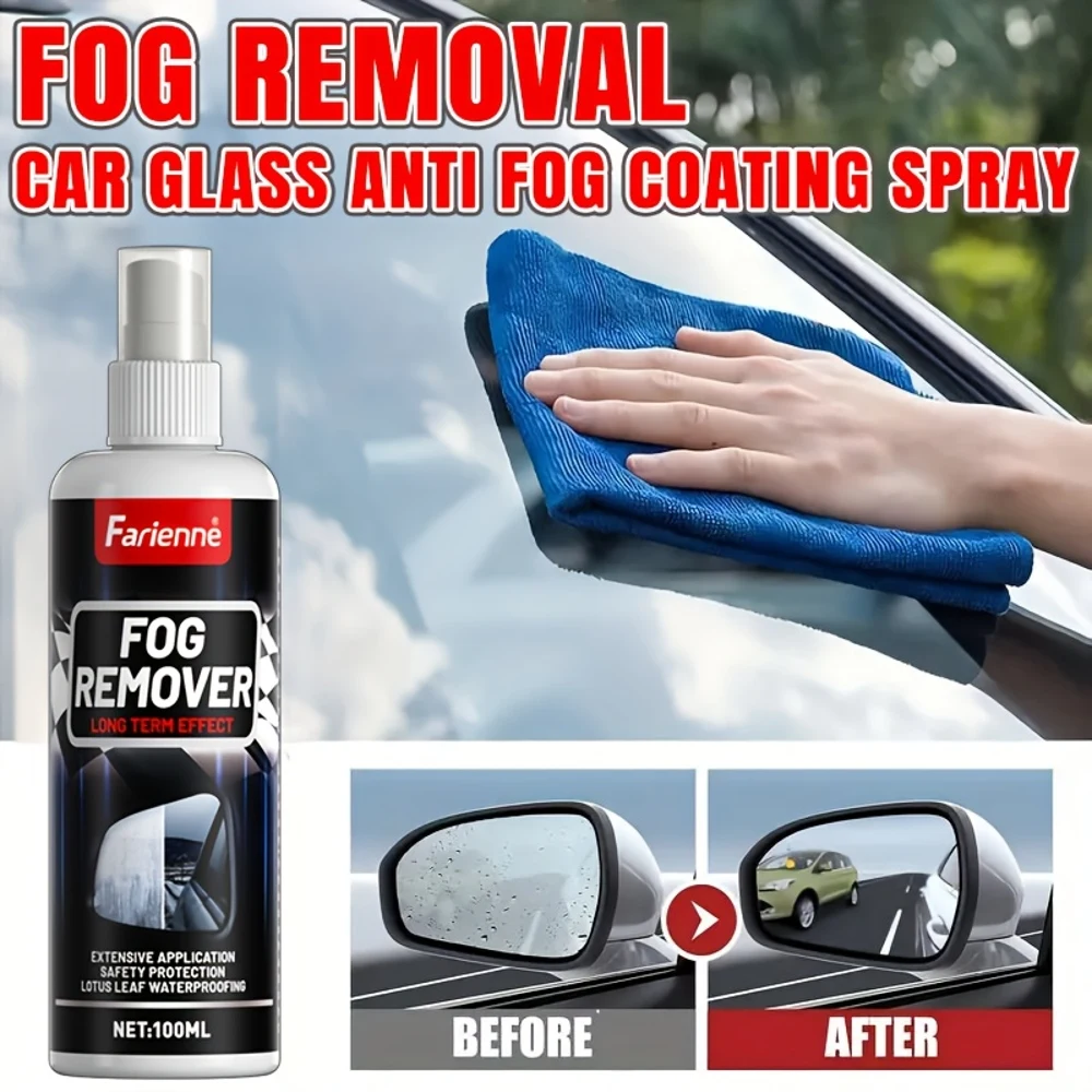 بخاخ FARIENNE Nano المضاد للضباب وإزالة الضباب - تركيبة سريعة الجفاف، تأثير طويل الأمد، 100 مل قاتل ضباب سريع المفعول للسيارة W