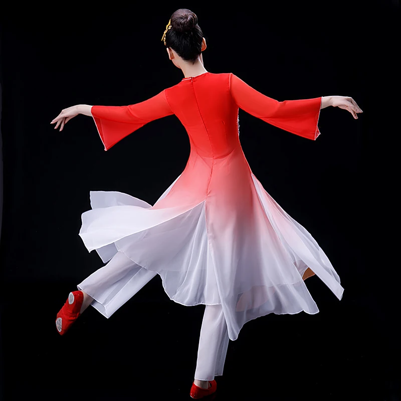 Traditional Chinese Clothing Classical Dance Costumes Umbrella Fan Folk Dance Yangko Clothing Adult Elegant Yangko Performances