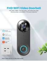 Tuya APP 2MP 1080P Wireless WIFI Doorbell With Indoor USB Chime Video Door Phone Visual Door Viewer