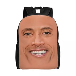 Custom The Rock Dwayne Meme Backpacks for Men Women Water Resistant College School Bag Printing Bookbags