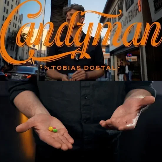 Candyman by Tobias Dostal Magic Tricks Vanished Candy Appear in People's Hand Close up Street Illusion Gimmick Mentalism Magia