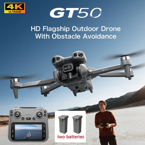 Dron GT50 con cámaras duales 4K, pantalla de 4,3 pulgadas, sin escobillas, WiFi, fotografía aérea profesional, Mini Drones RC Quadcopter