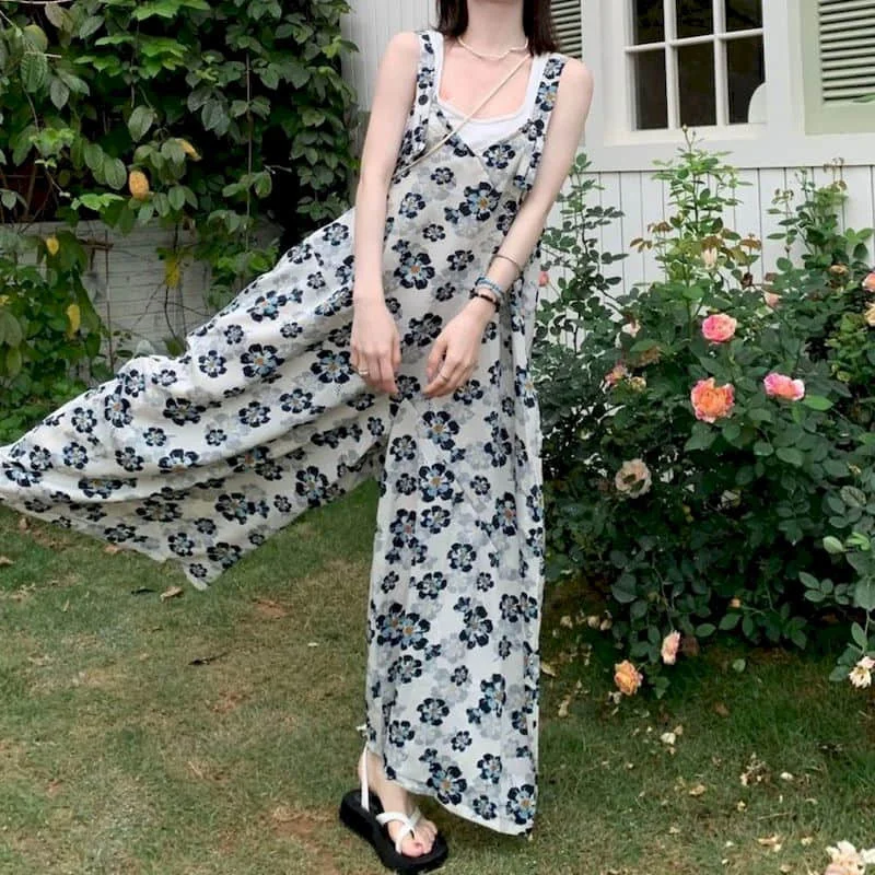 Combinaisons surdimensionnées pour vacances, combishort ample sans manches, décontracté, Style coréen, pantalon à jambes larges élégant, tenue une pièce pour femmes