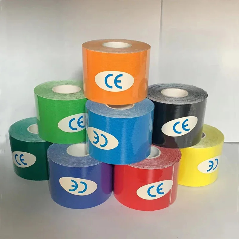 2.5Cm * 5M Sport Waterdichte Kinesiologie Tape Stickers Atletisch Verband Spierherstel Beschermer Omsnoeren Pijnverlichting Tennis Gym