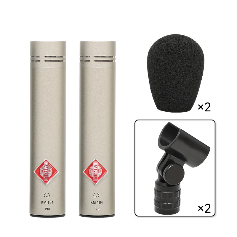 Hot Sale KM 184  Professional XLR Microphone Condenser Studio Recording Metal Plug-play Wired Dual Microphone for Singing