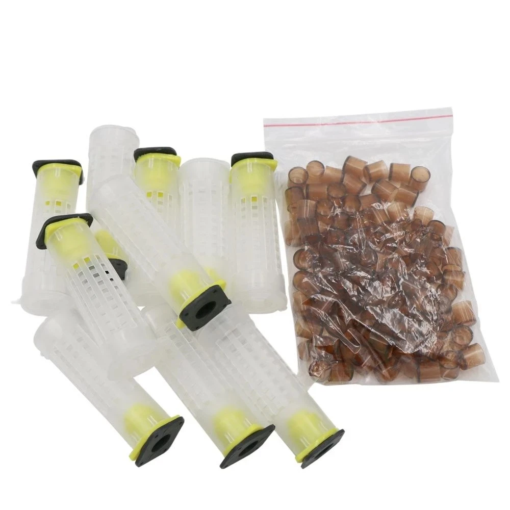 10 مجموعة تربية الملكة قفص الملك منصة الغطاء الواقي تربية النحل صندوق الصيد حاضنة النحل أدوات تربية النحل