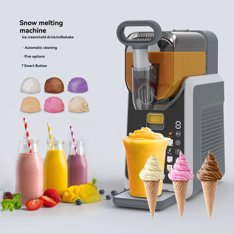 Auto-Clean Snow Cone Machine - Compact Slush/Smoothie Maker for Home & Dorms, One-Touch Ice Shaver with Milkshake & Frappé Modes