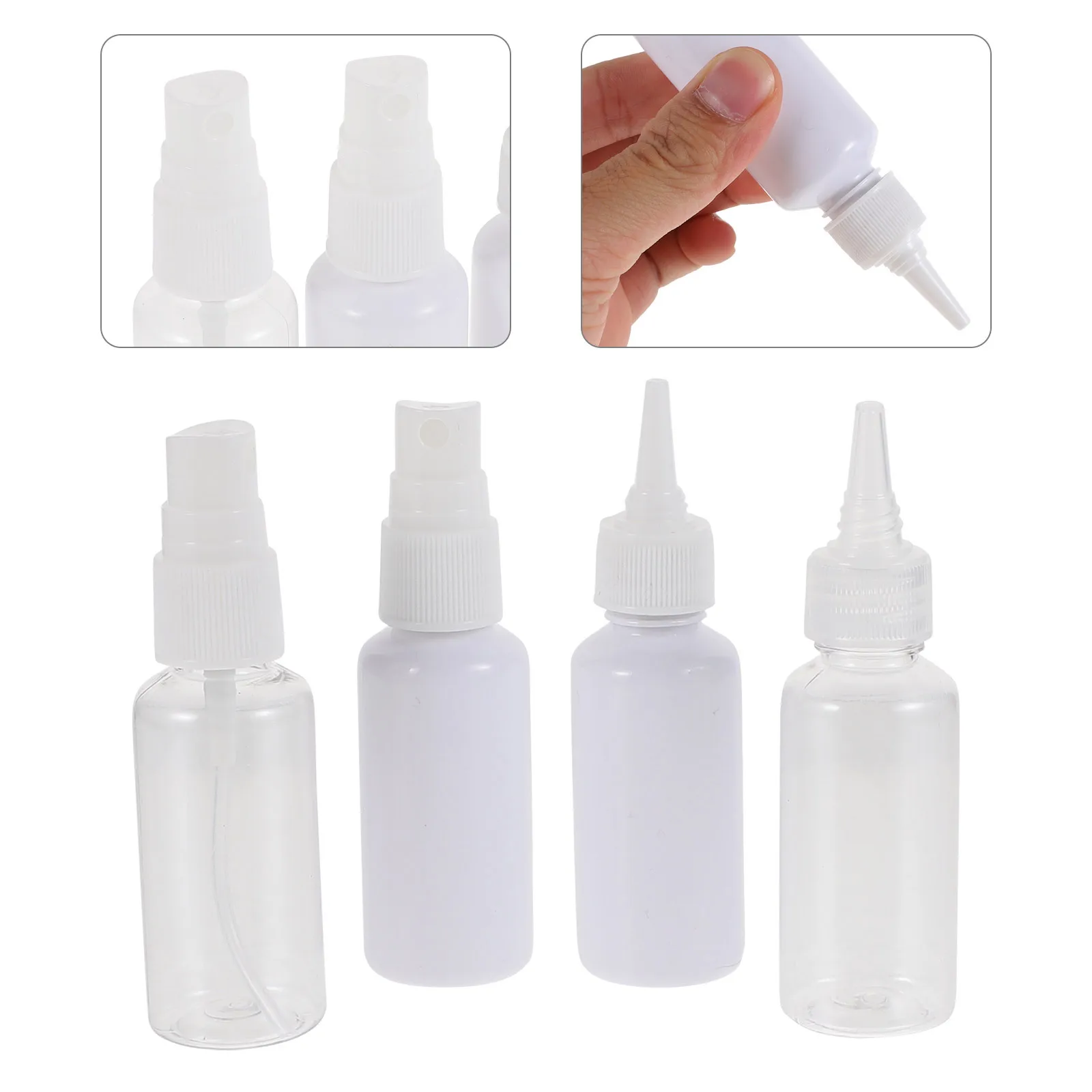 

4Pcs Ear Picking Dispensing Bottles Transparent Plastic Multipurpose Storage Containers for Salt Water Liquid Travel Use