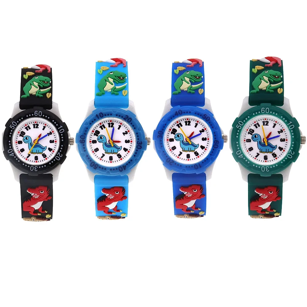 Reloj para niños y niñas, relojes para niños, reloj Digital para niños, reloj de pulsera de cuarzo, correa de silicona de dinosaurio, reloj para bebé