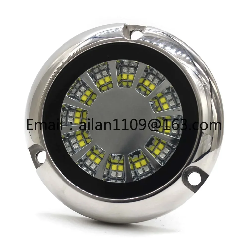 

Marine Grade Round Blue White Dual Color Underwater LED Light, Marine Boat Light
