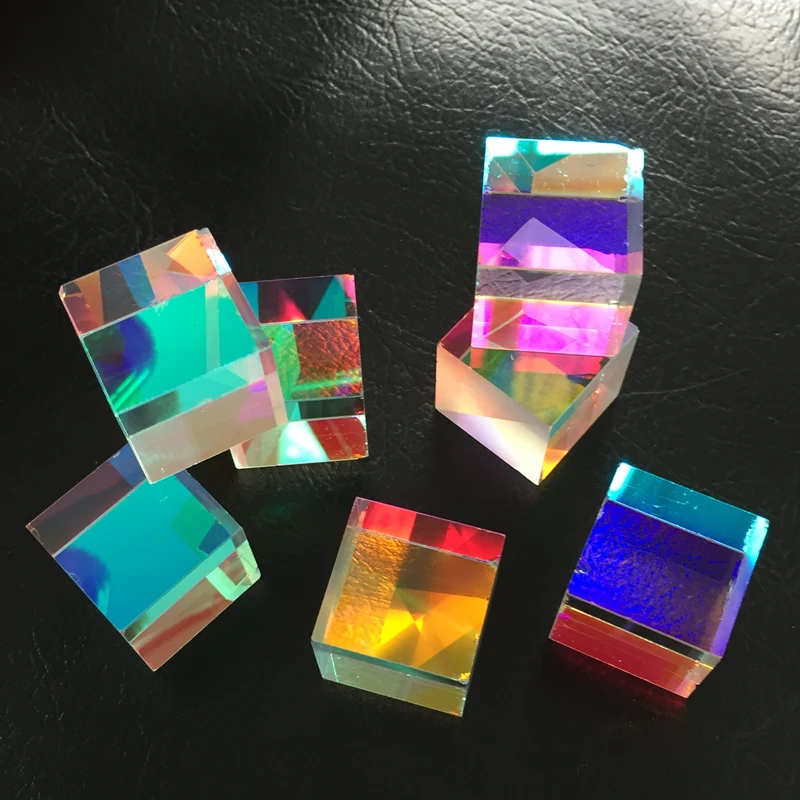 Prisma de Vidro Óptico Dicronico Quadrado Conjunto de Combinadores Rgb para Decoração de Casa e Festas 20 Peças