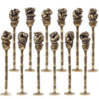 Brass Zodiac Tobacco Smoking Pipe Pressing Rod Pipe Presser Grinding Crusher Cigarette Press Cigarette Tobacco Pipes Cleaner Rod