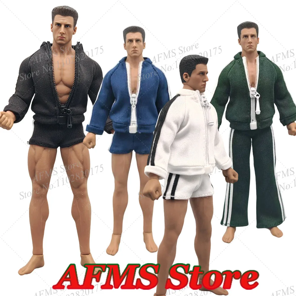 1/12 الرجال الجندي طالب موحدة طويلة الأكمام البريدي معطف السراويل السراويل الرياضية مجموعة صالح 6 بوصة عمل الشكل الدمى الجسم #1