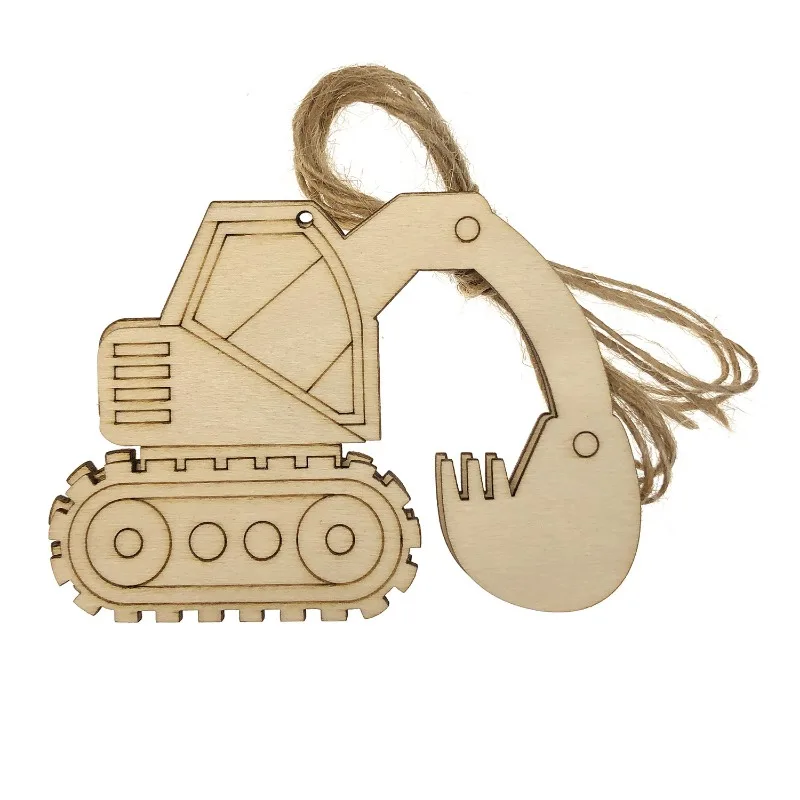 10 Stück unlackierte Holz-Monster-LKW-Ausschnitte zum Basteln, LKW-Partyspiel, Gastgeschenke, Fahrzeuge zum Bemalen von hängenden Ornamenten aus Holz