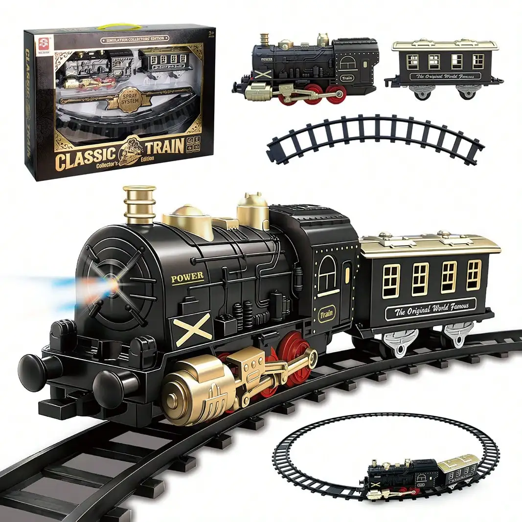 2027 New Year Gift Trackable Music Train, Children's Electric Track Car Toy, Retro Mini Train, Electric Vehicle Toy, New Cheap Small Train, Gift For Children's Day, Birthday Gift, Gift Packaging
