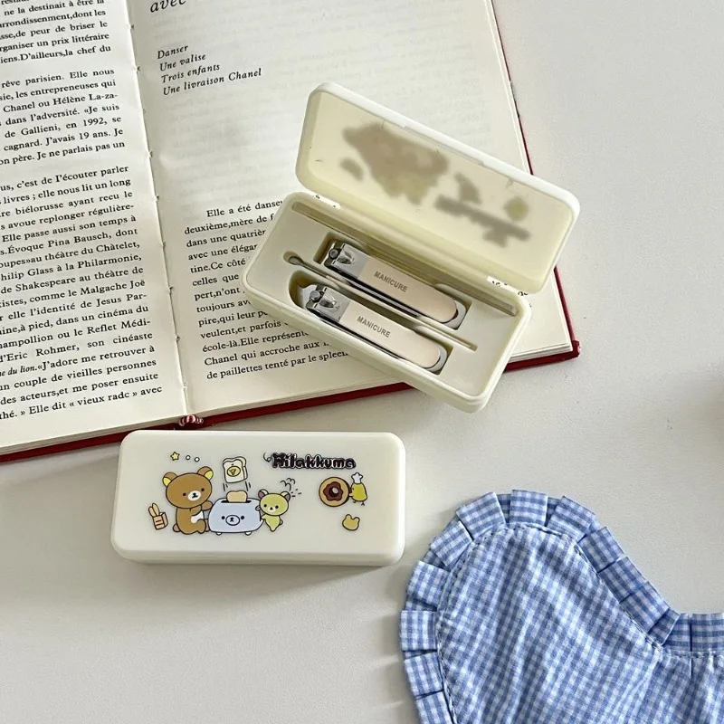 Rilakkuma nail clipper anti-splash with ear scoop household portable diagonal pliers trimming tool
