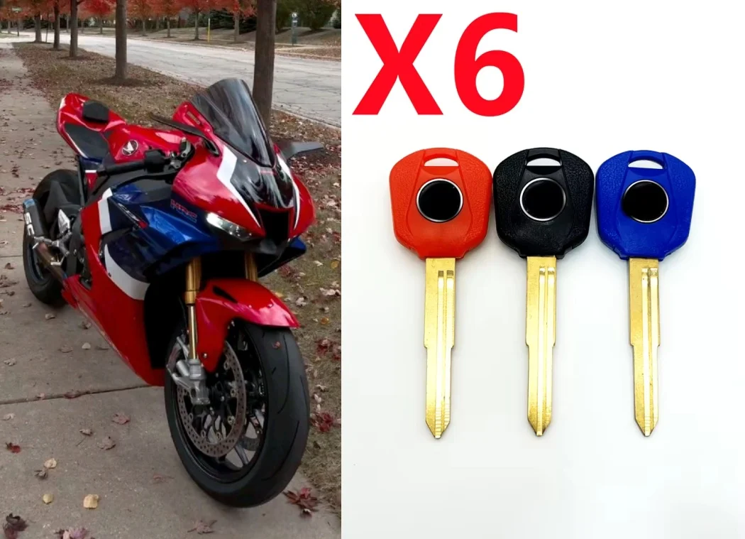 

Blank Motorcycle Key For Honda CB600 CB800 CB1300 CBR600RR CBR893 CBR929 CBR1000RR CBR900RR CBR954 F4I Uncut Blade Logo 6pcs