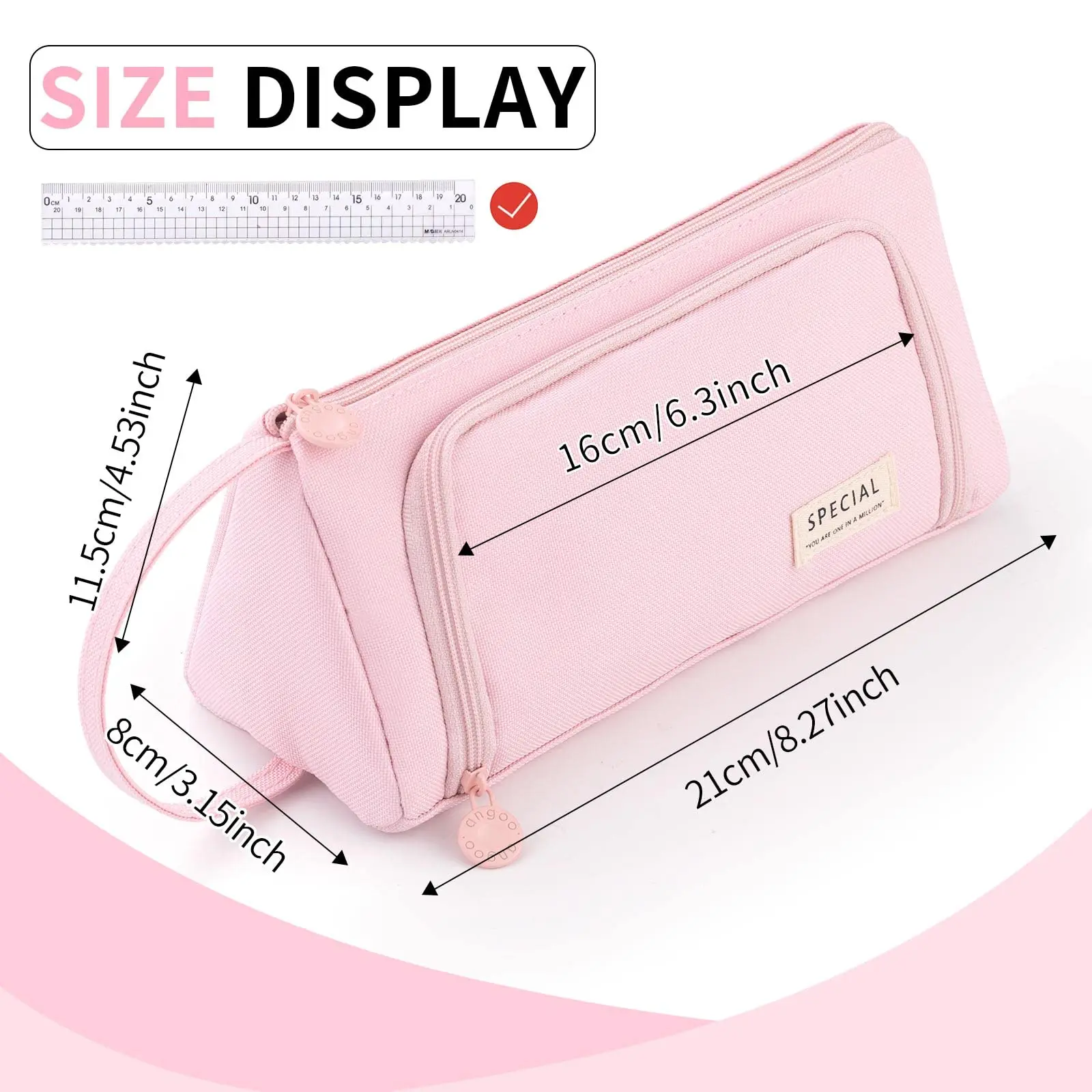 

Large Capacity Stationery Storage Bag, Simple Color Portable Pencil Organizer for School & Office