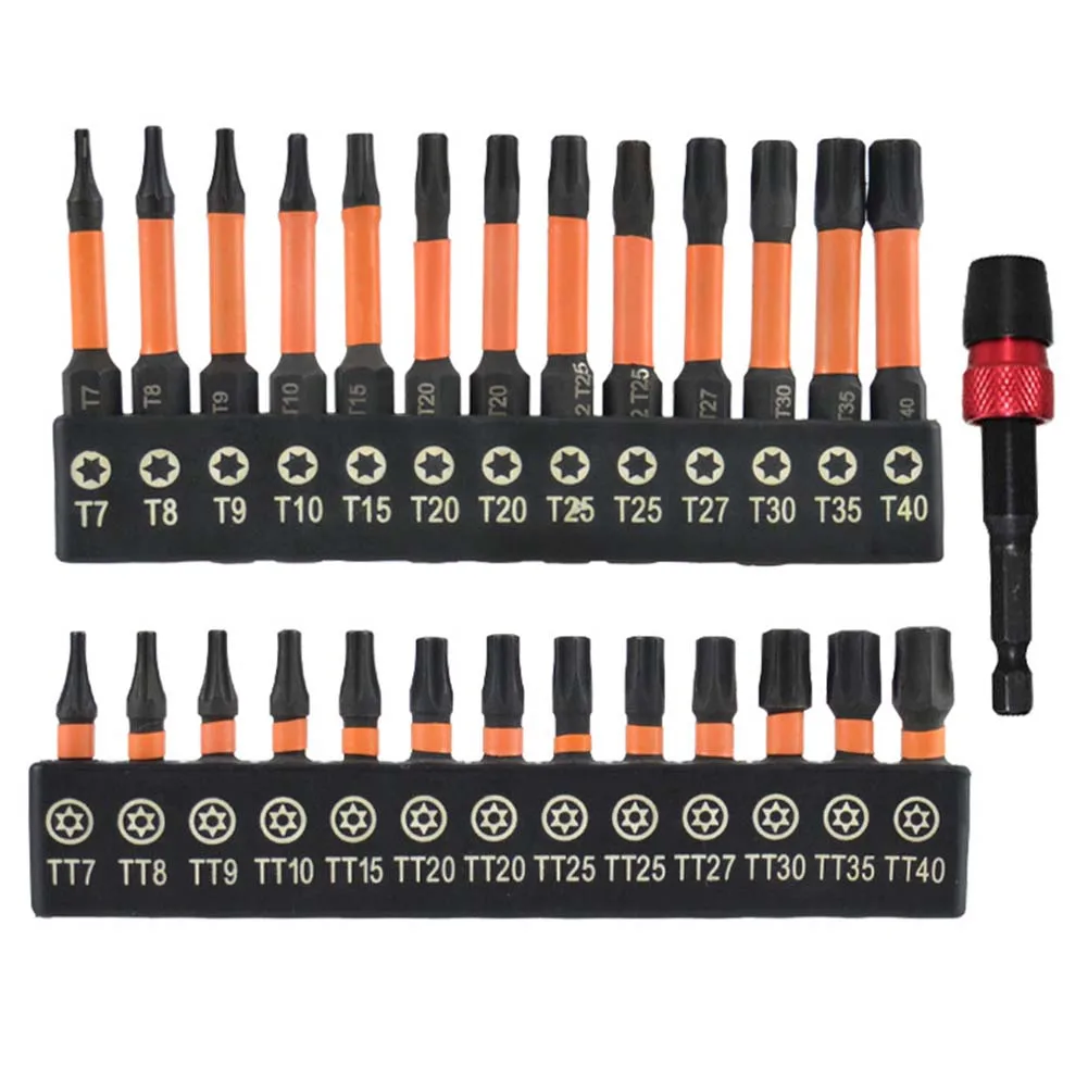26pcs Hex Head-Allen Wrench Screwdriver Bit Set T7-T40  Star Plum Solid Hollow Screwdriver For Torx For Repair Installation