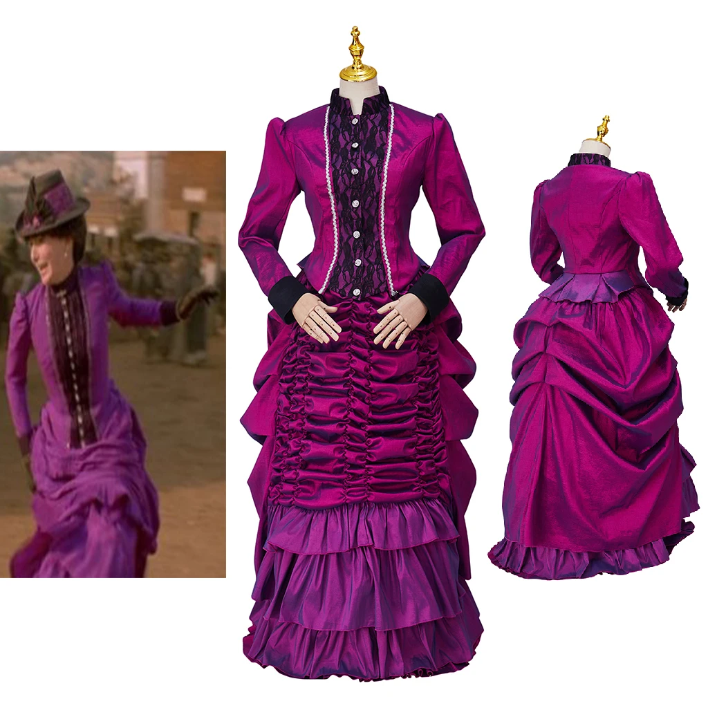 Clara Clayton's Purple Dress Cosplay Back to the Future Costume Women Victorian Rococo Baroque Ball Gown Carnival Party Outfits