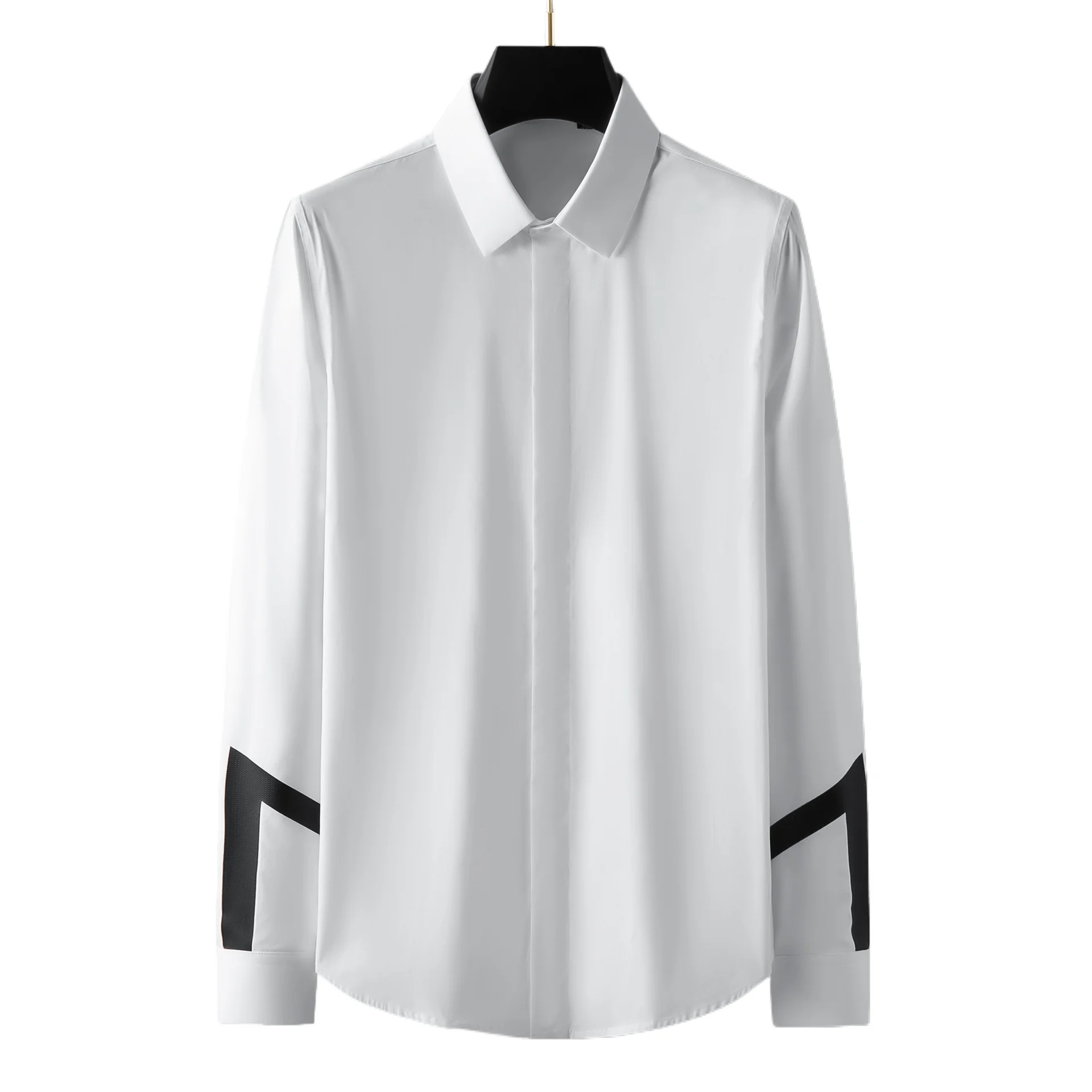 Classics Splicing Men's Shirts Long Sleeve Casual Business Formal Dress Shirts Handsome Banquet Social Streetwear Man Clothing