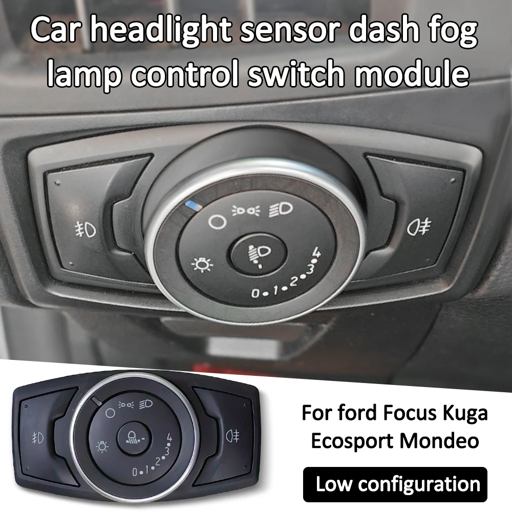 Auto Headlight Switch Control Sensor Module Fog Light Adjuster Button for Ford Focus Kuga Ecosport Mondeo 2018 Car Accessories