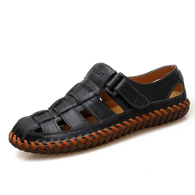 Summer Men Sandals 2023 Leisure Beach Men Shoes High Quality Genuine Leather Sandals The Men's Sandals Big Size 39-47