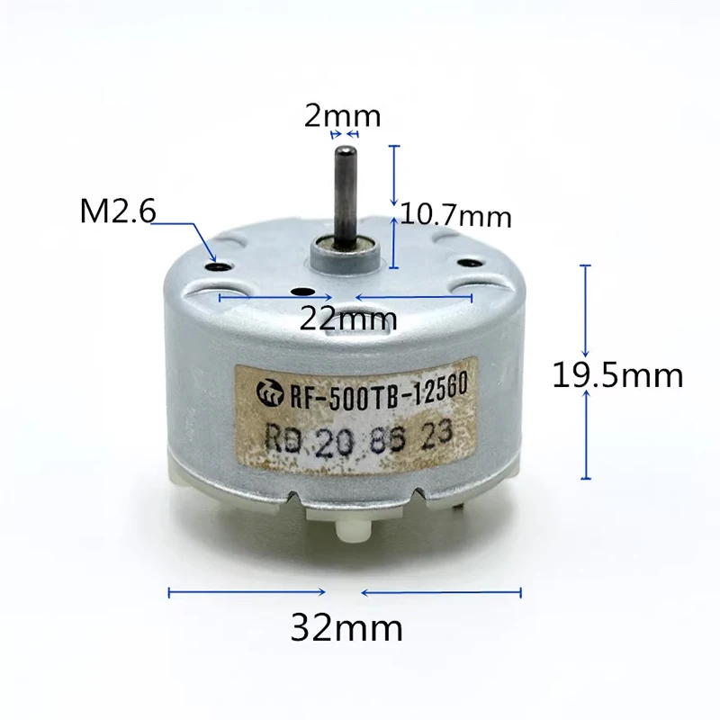 MABUCHI RF-500TB-12560 Mini 500 Electric Motor Micro 32MM Round Spindle Motor DC 5V 6V 9V 12V 5600RPM Presious Metal Brush Motor