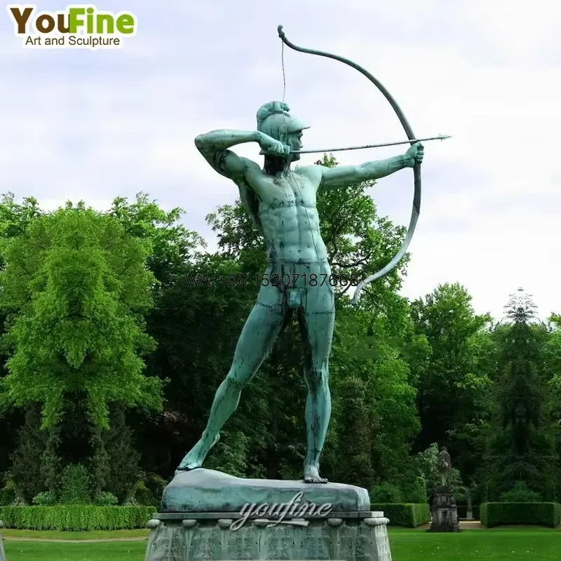 Wmwmnu Customizable Life Size Art Deco Bronze Archer Statue Large Antique Metal Figure Sculpture for Outdoor Garden and