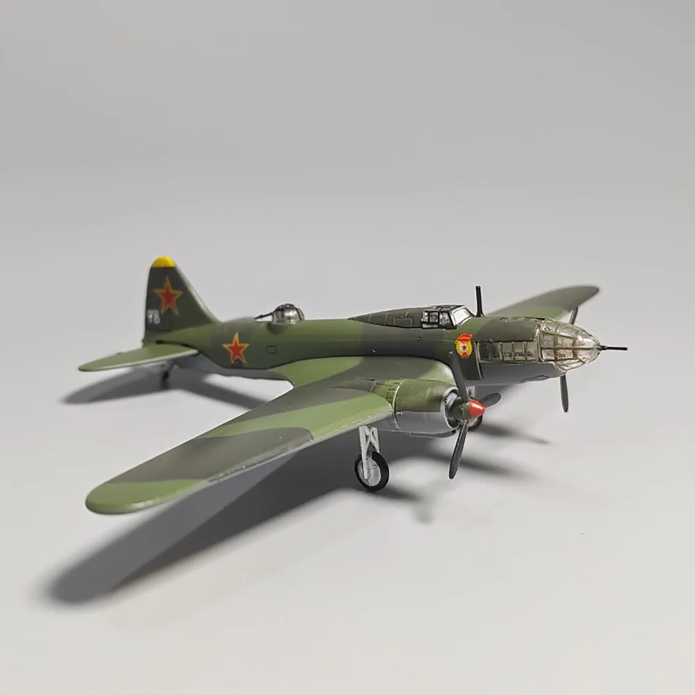 Diecast 1: 144 Scale Il-4 Bomber Alloy Model Simulation Military Decoration Small Collection Miniature Art Scene